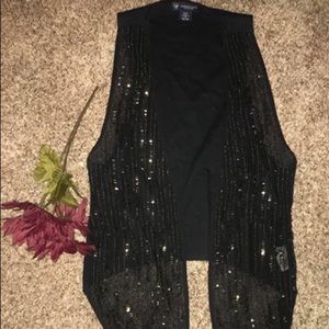 Black American Eagle Glitter Vest Size Medium